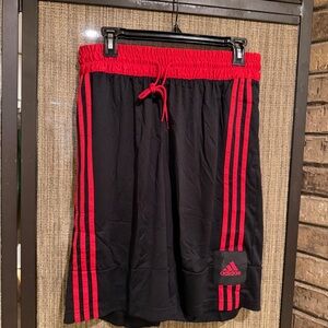 Boys‎ Size L (30” waist) Adidas Black Shorts with Red Stripes NWT
